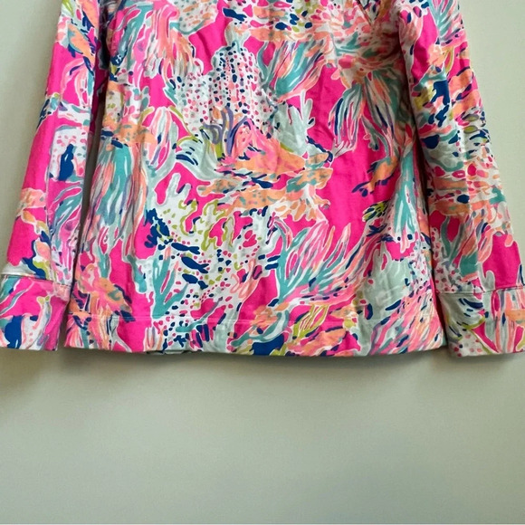 Lilly Pulitzer Small Skipper Popover  Tiki Pink Sunken Treasure Pullover 1/2 Zip - Picture 15 of 15